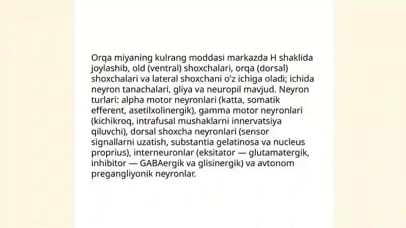 Sezuvchi nerv tugunlari va Orqa miya gistalogiyasi 3