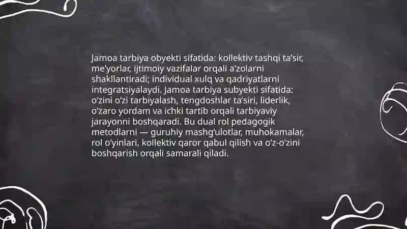Jamoa tarbiya obyekti va subyekti sifatida 3