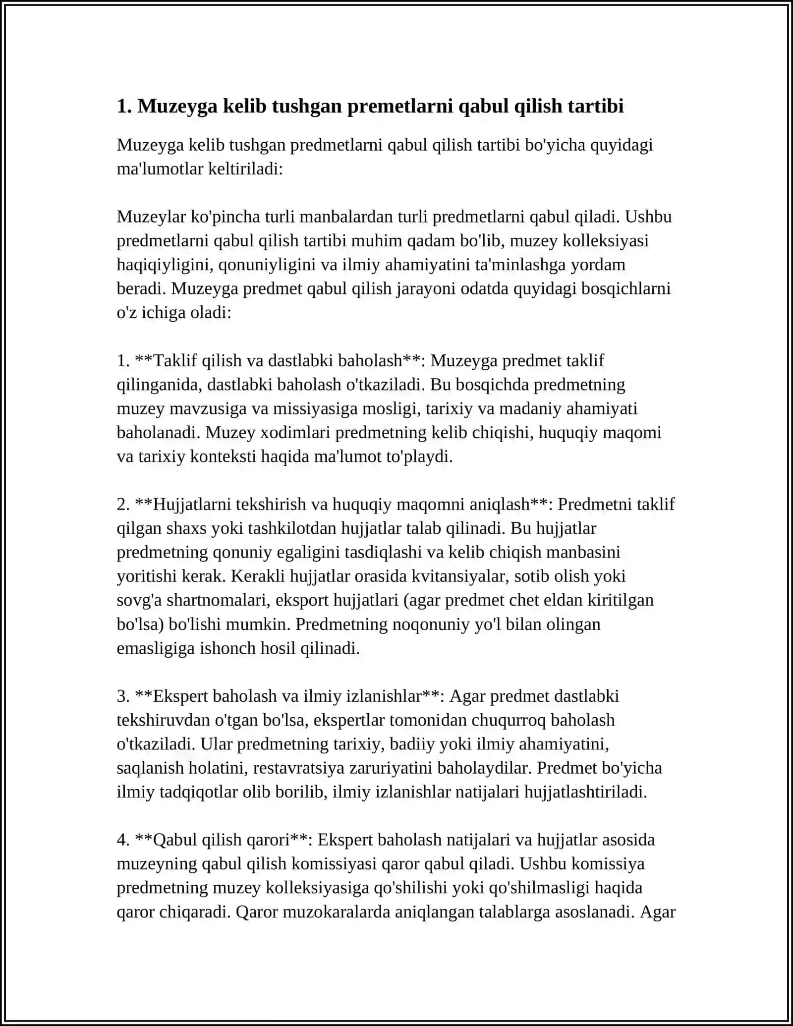 MUZEY PREDMETLARINI HISOBGA OLISH VA SAQLASH TARTIBI 3