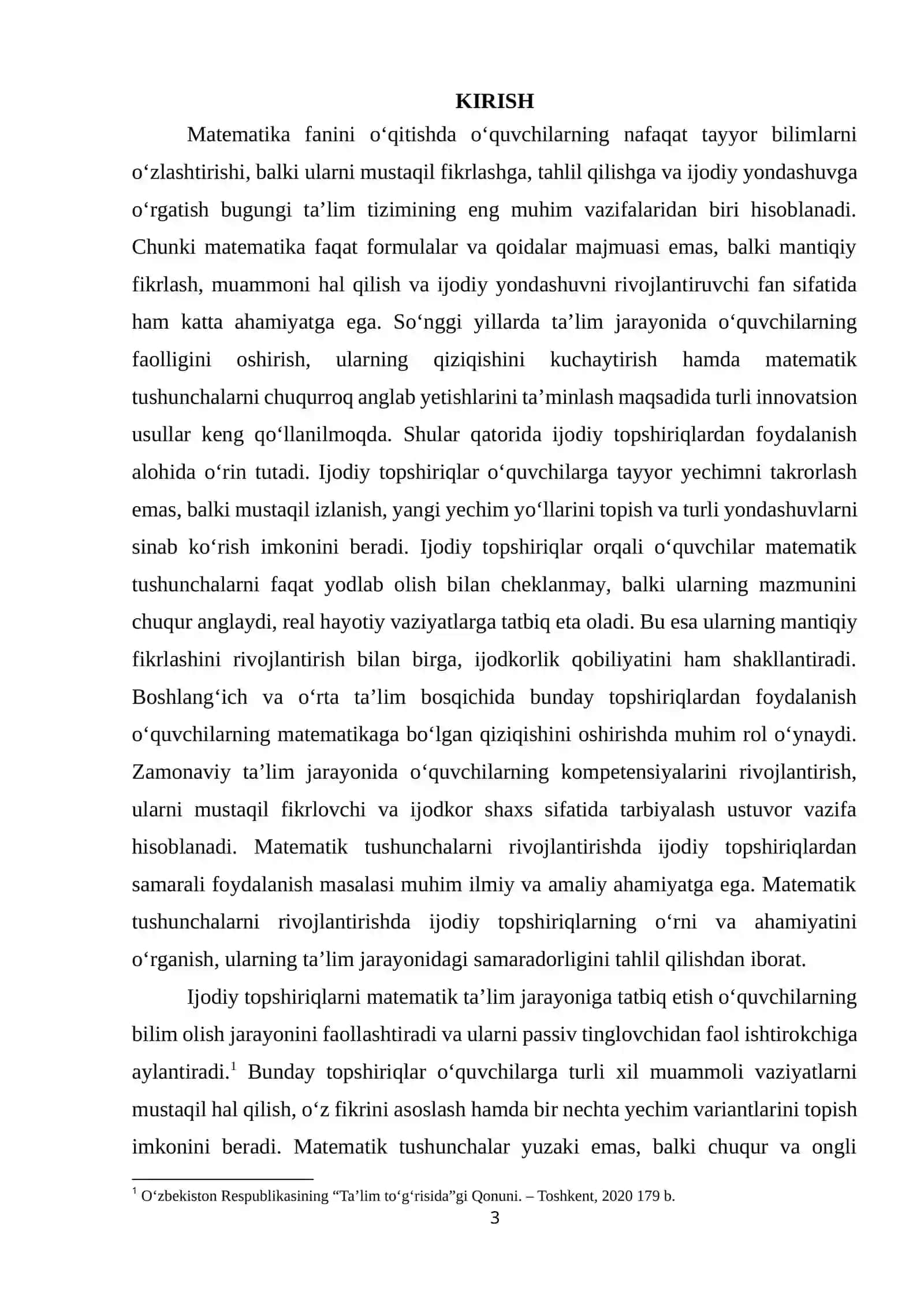 Matematik tushunchalarni rivojlantirishda ijodiy topshiriqlardan foydalanish 3