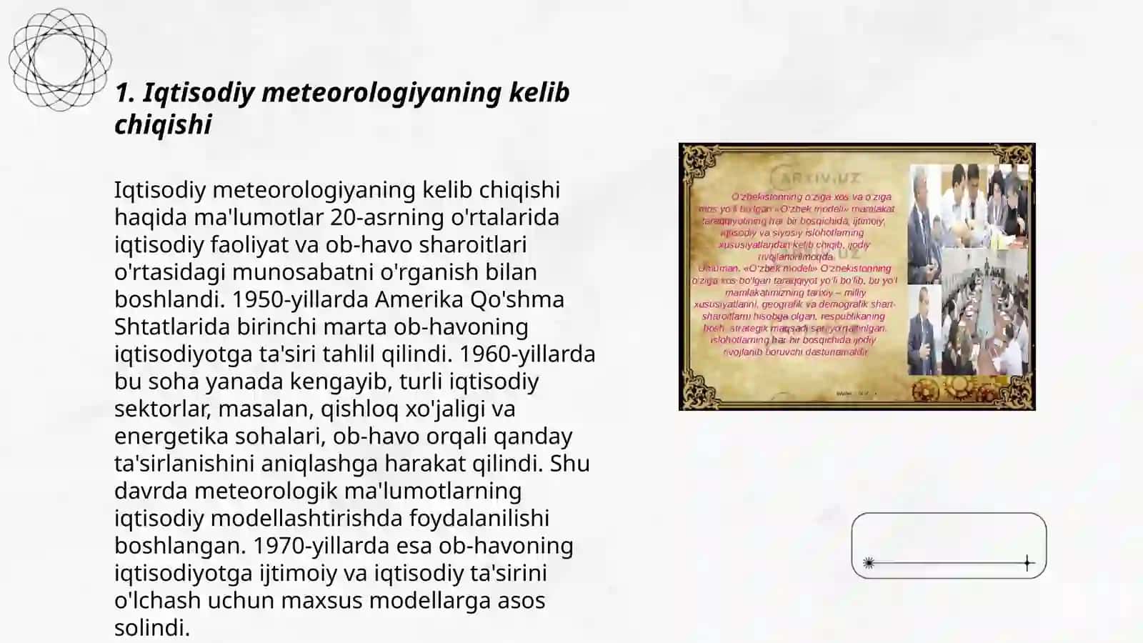 Iqtisodiy meteorologiyaning rivojlanish tarixi va taraqqiyot yo’lini tahlil qilish 3