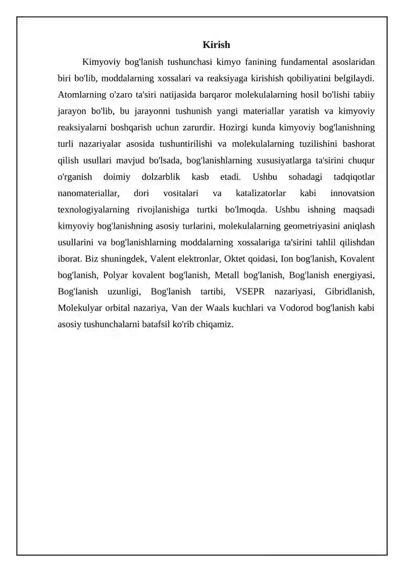 Kimyoviy bog'lanishning asoslari 3