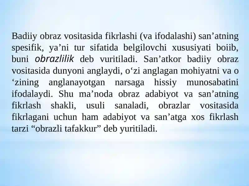 Badiiy obraz va obrazlilik 3
