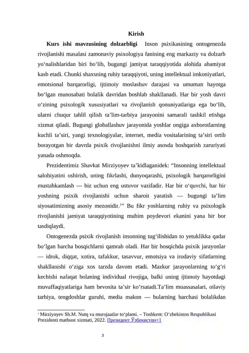 Inson psixikasining ontogenezda rivojlanishi 3