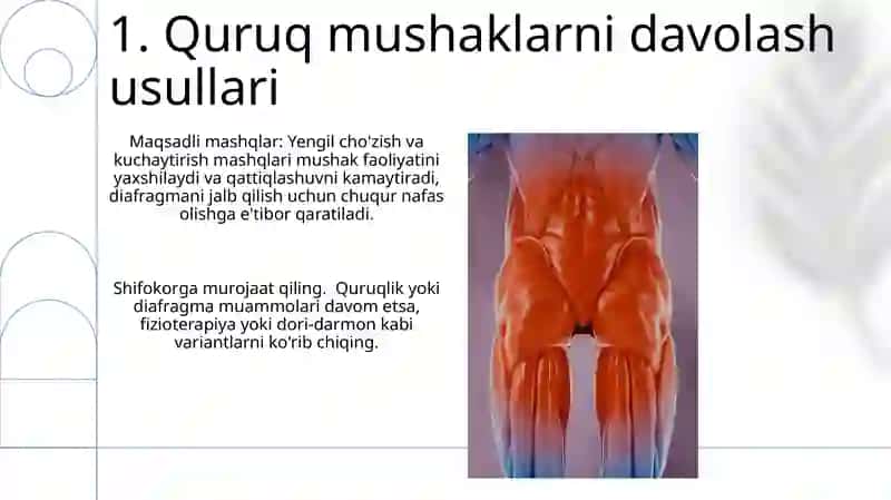 Kurak mushaklari. Diafragma 3