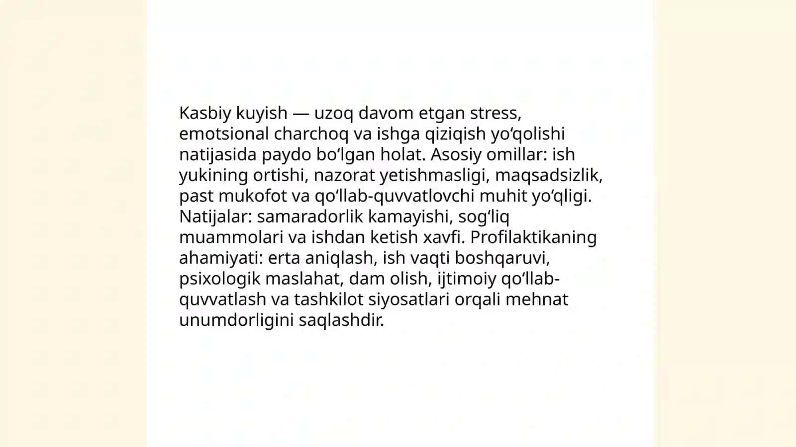 Kasbiy kuyish holatlari profilaktikasi 3
