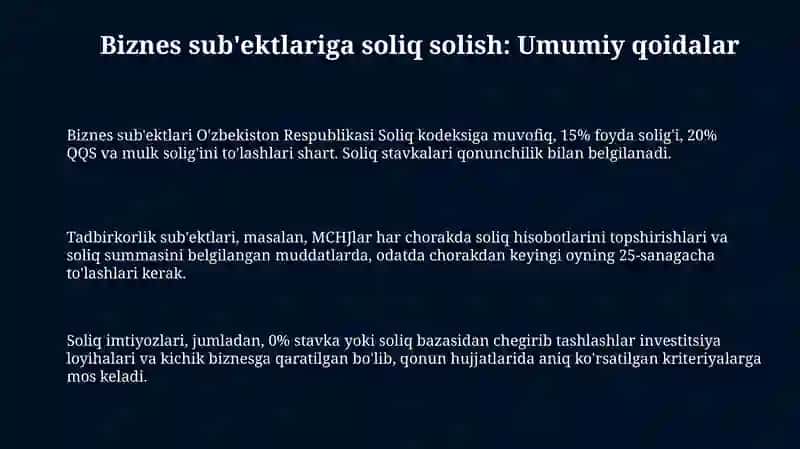 Biznes subʼektlariga soliq solish 3