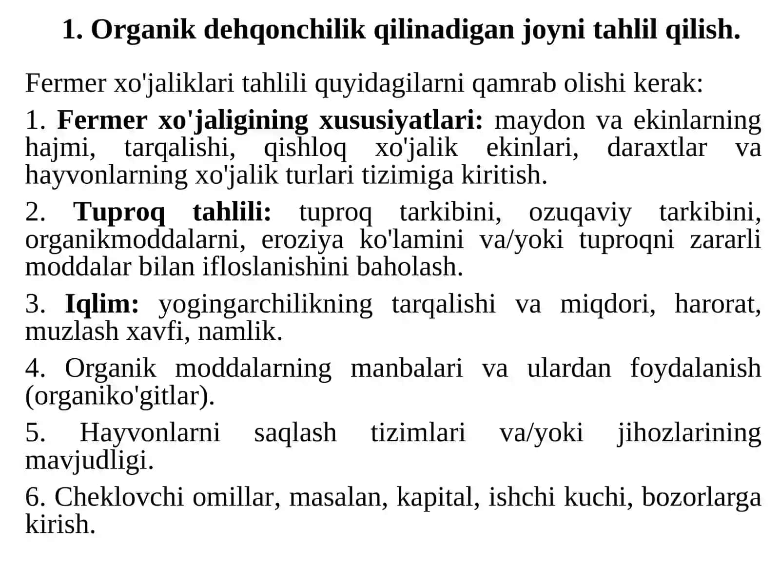 2-MАVZU: ОRGАNIK QISHLОQ ХO'JАLIGIGА O'TISHNING ХUSUSIYATLАRI 3