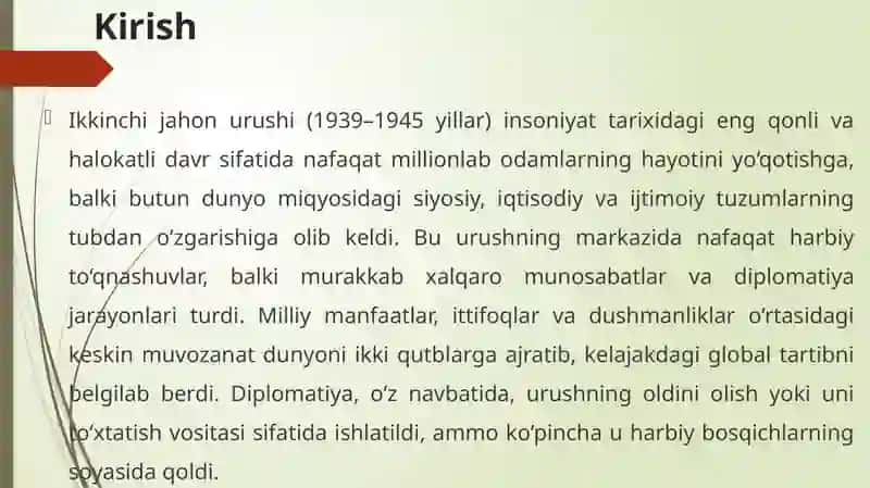 IKKINCHI JAHON URUSHI YILLARIDA XALQARO MUNOSABATLAR VA DIPLOMATIYA 3