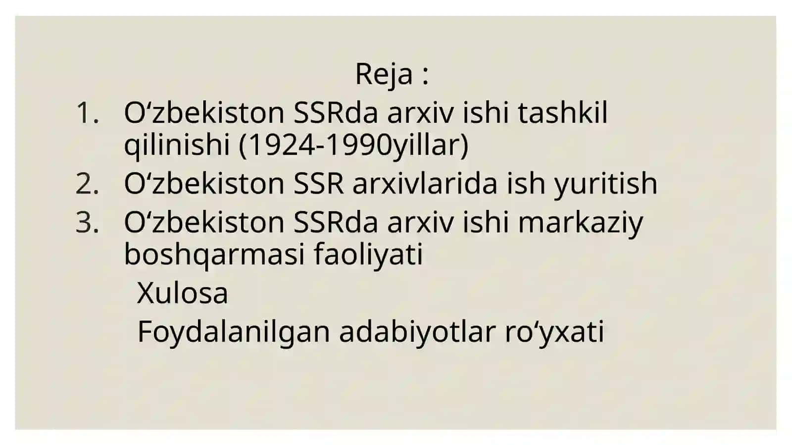 Oʻzbekiston SSRda arxiv ishi Markaziy boshqarmasi qoshidagi Tekshirish komissiyasi faoliyati 3