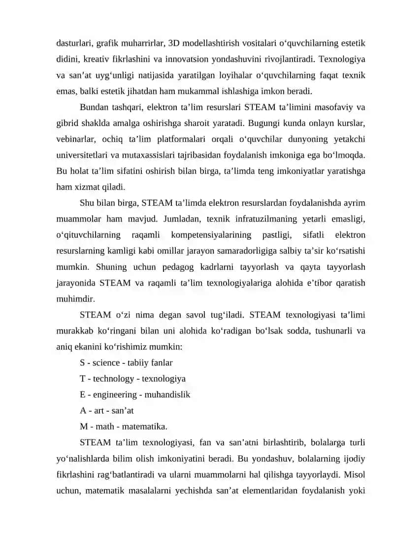 Boshlang‘ich Ta’limda STEAM Ta’lim Texnologiyasidan Foydalanishning Mohiyati 3