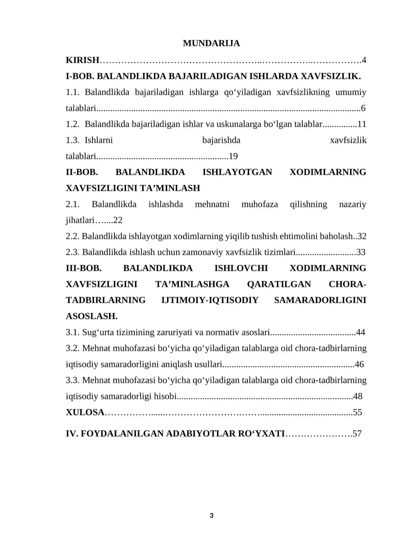 Kurs ishi_Qurilish obyektlarida balandlikda ishlashda xavfsizlikni ta’minlash usullarini takomillashtirish 3