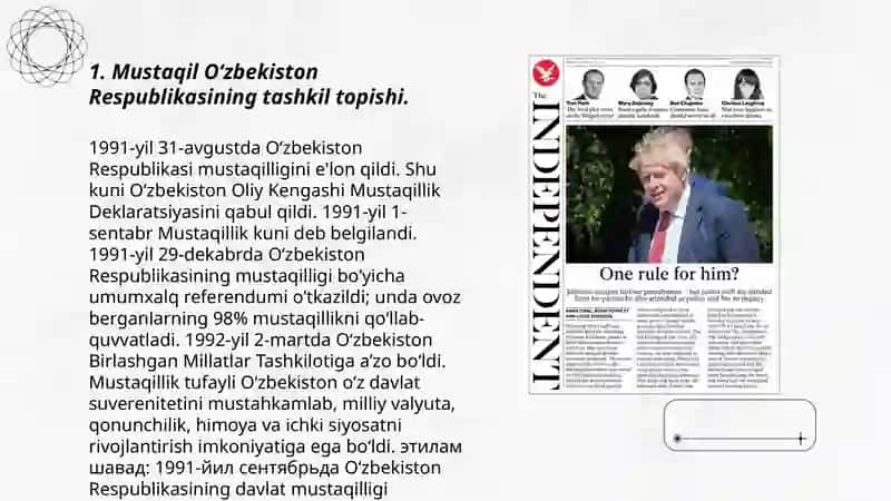 Mustakil Uzbekiston Respublikasi tashkil topishining tarixiy axamiyati 3