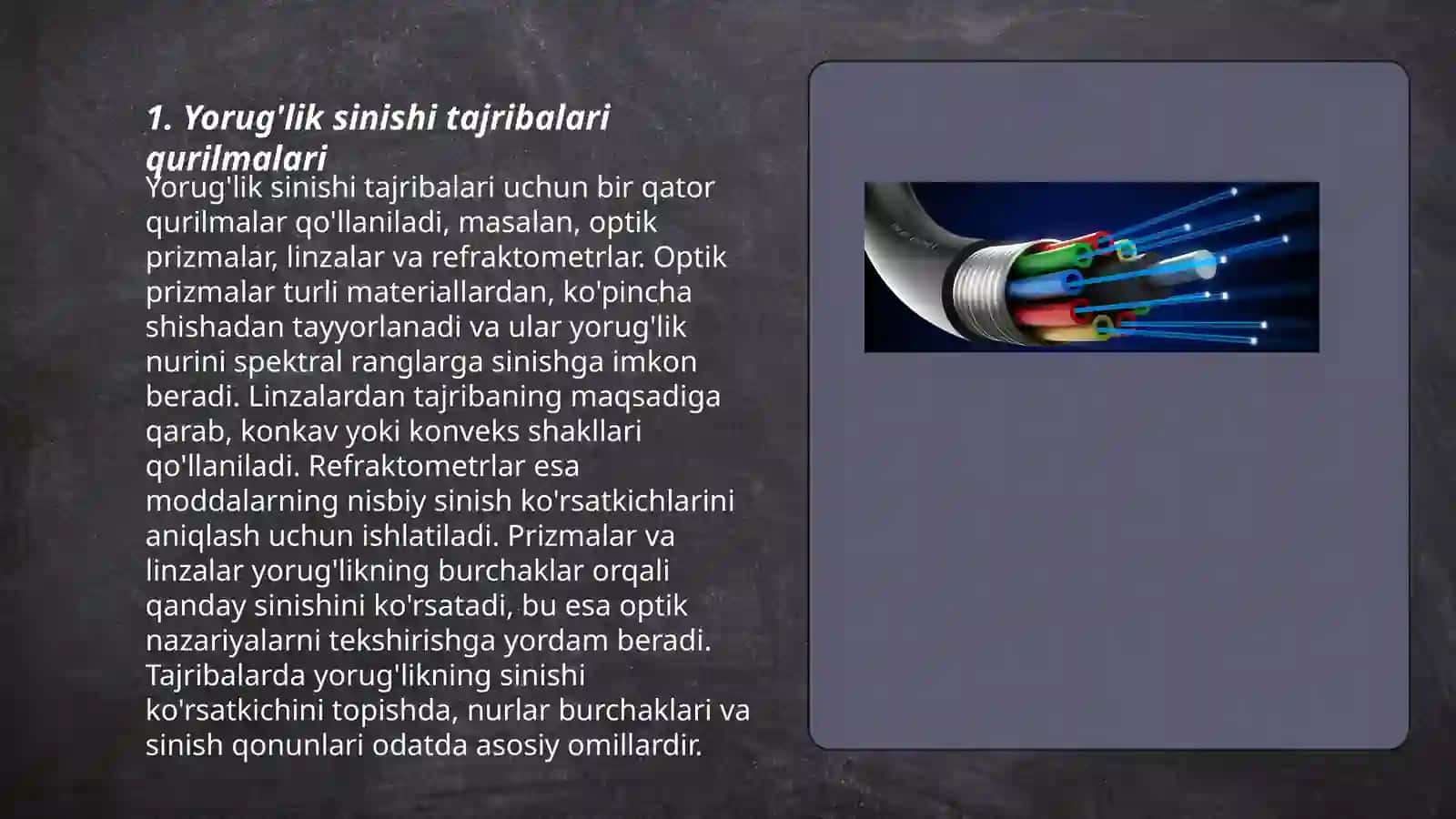 Yorug'lik sinishi tajribalari qurilmalari 3