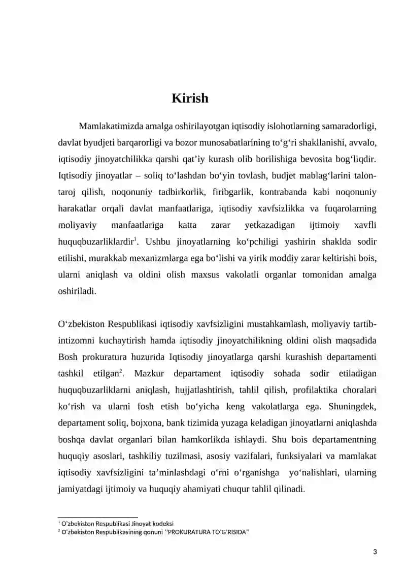 Bosh Prokuratura huzuridagi Iqtisodiy jinoyatlarga qarshi kurashish Departamenti faolyati 3