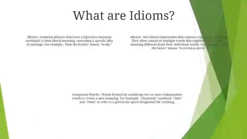Idioms, Phrasal Verbs, Compounds Words 3