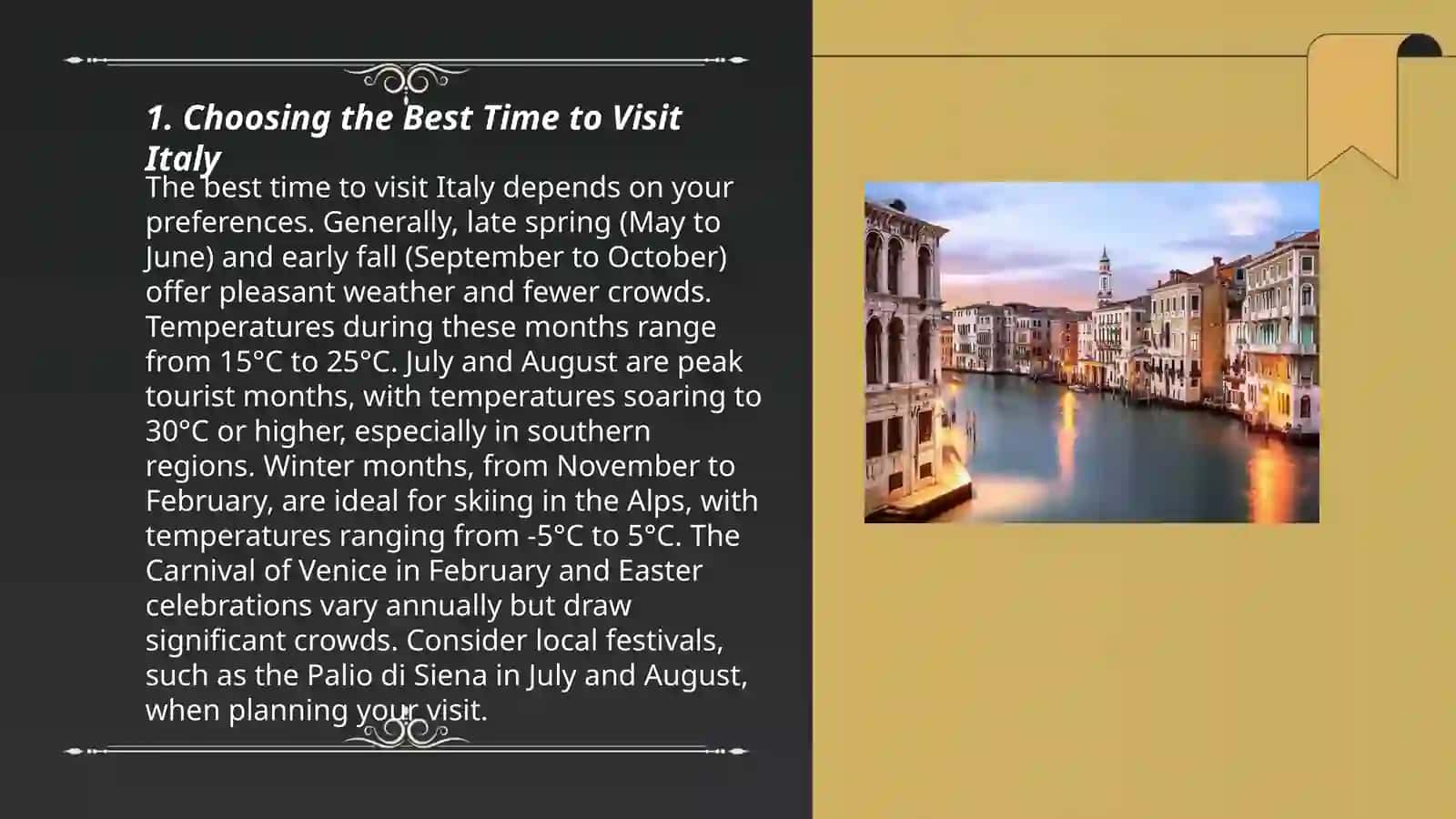 Planning a holiday in ITALY 3