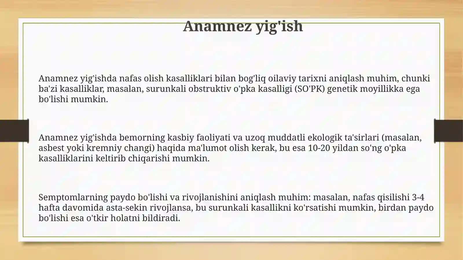 Nafas olish kasalliklarini tekshirish usullari 3