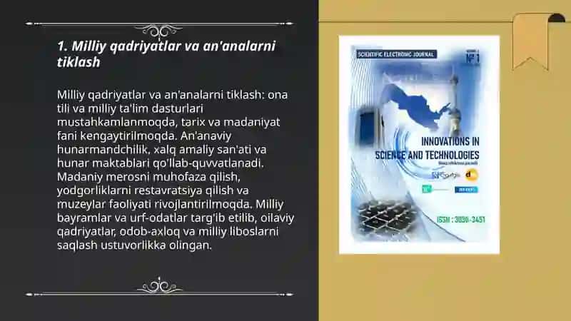 Yangi Oʻzbekistobda amalga oshirilayotgan ma'naviy oʻzgarishlar 3