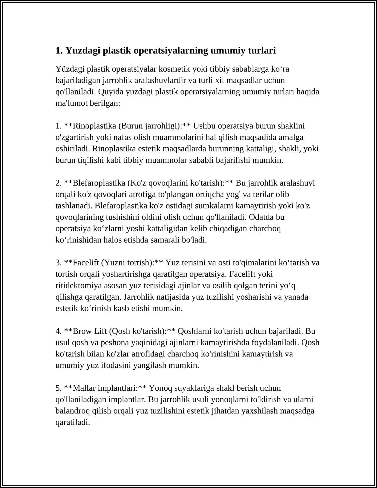 YUZDAGI PLASTIK OPERATSIYALAT HUSUSIYATLARI 3