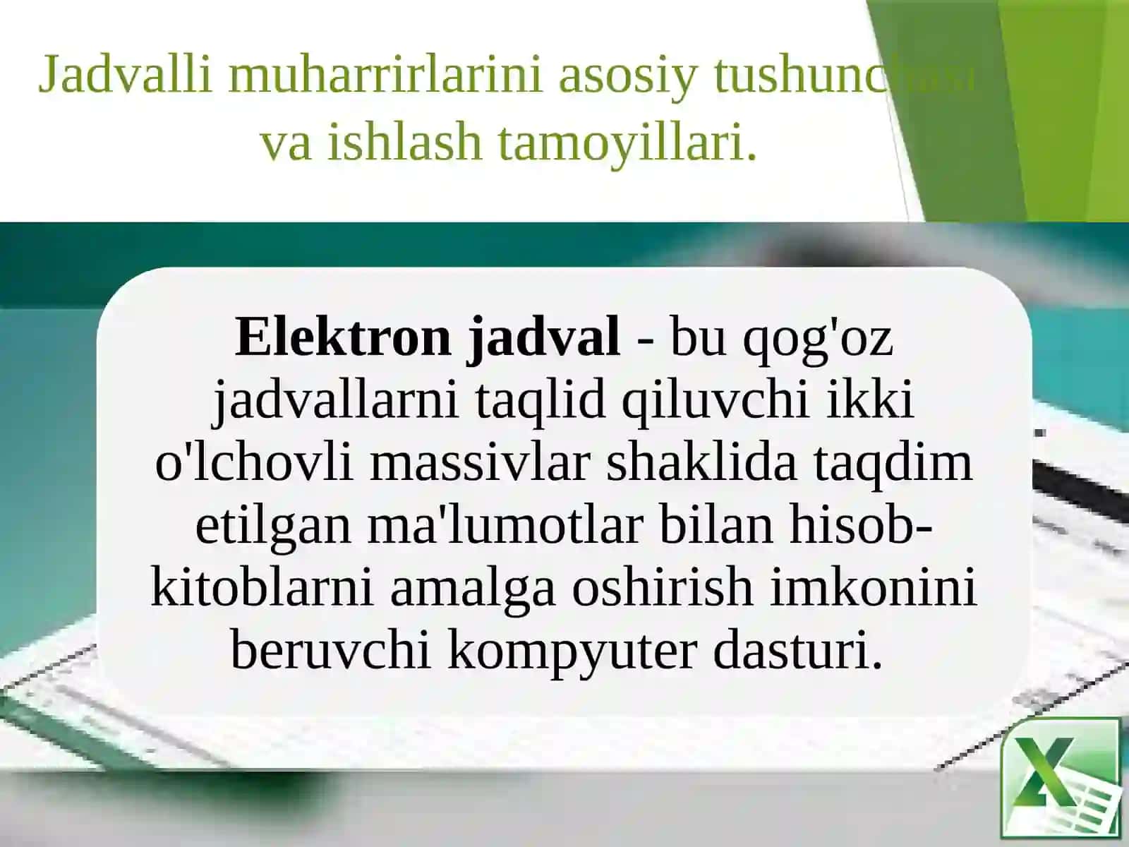 IQTISODIY MASALALARNI YECHISHDA JADVAL MUXARRIRLARIDAN FOYDALANISH 3