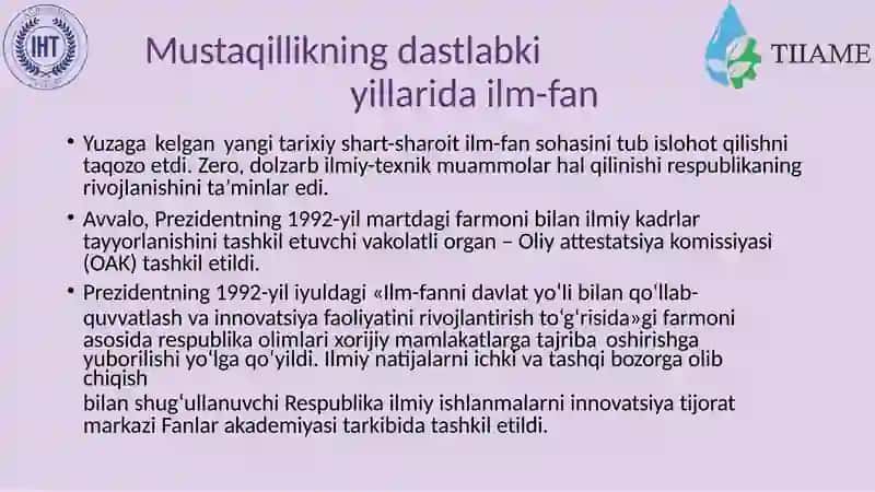 Ilm-fan va ilmiy texnika sohasining rivojlanishi 3
