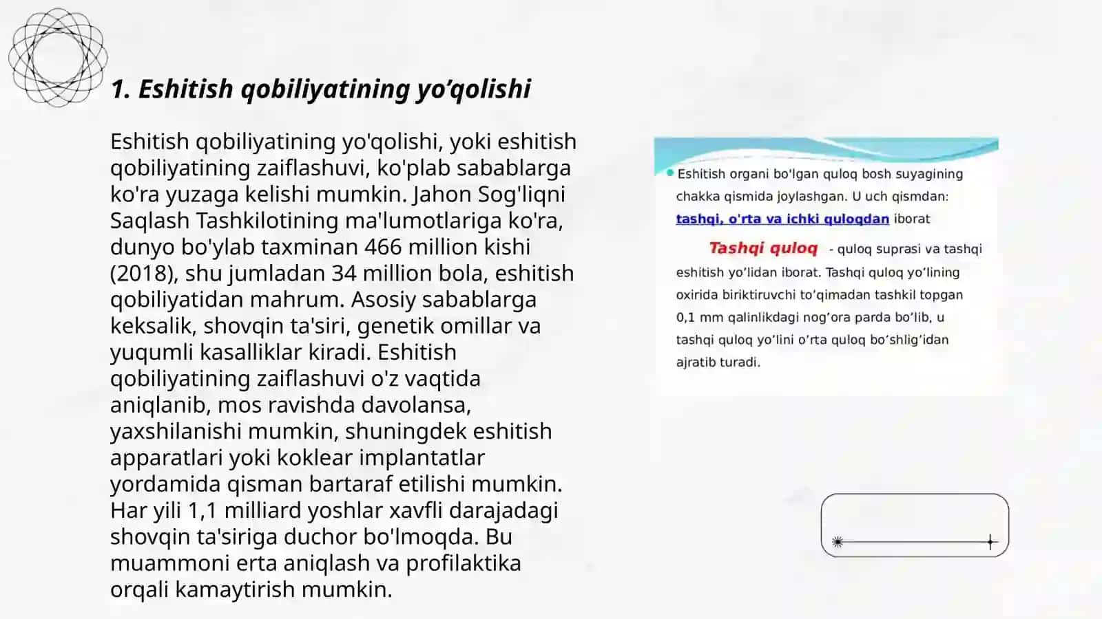 Inson eshitish qobiliyatining asosiy patologiyasi 3