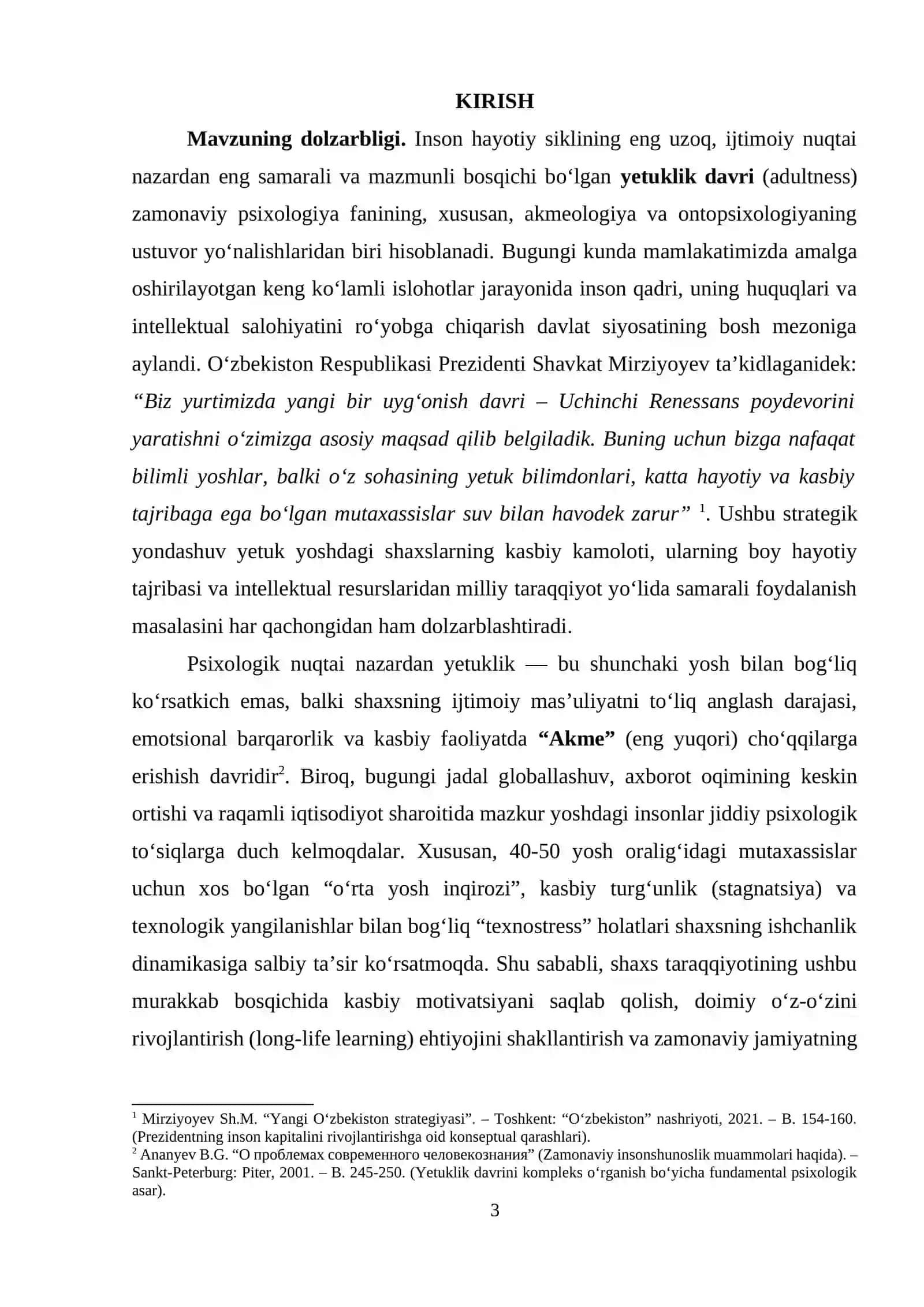 Yetuklik davrida shaxs taraqqiyoti va kasbiy kamolotning psixologik xususiyatlari 3