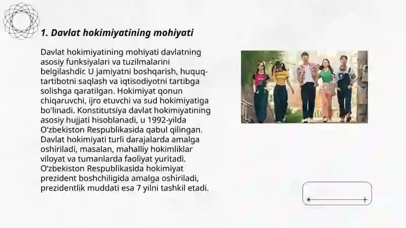 BESHINCHI BO‘LIM. DAVLAT HOKIMIYATINING TASHKIL ETILISHI 3