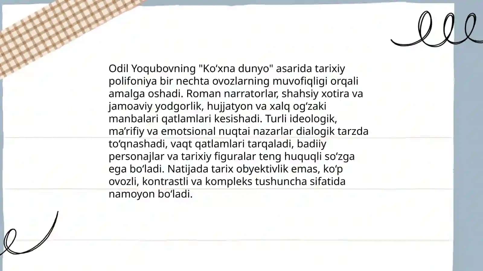 Odil Yoqubovning "Ko‘xna dunyo" asari 3
