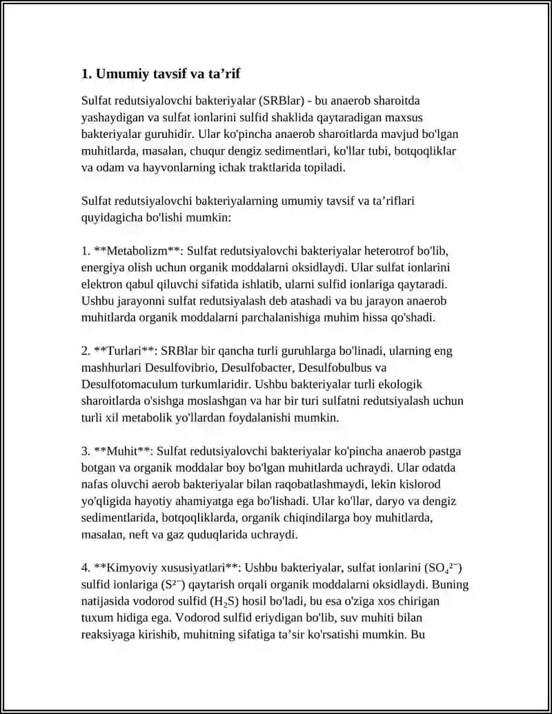 SULFAT REDUTSIYALOVCHI BAKTERIALAR TAVSIF 3