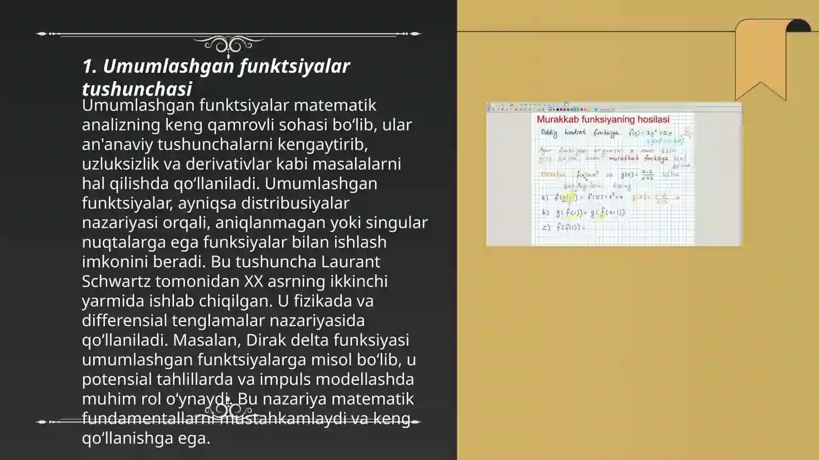 Umumlashgan funksiya va uning xossalari 3