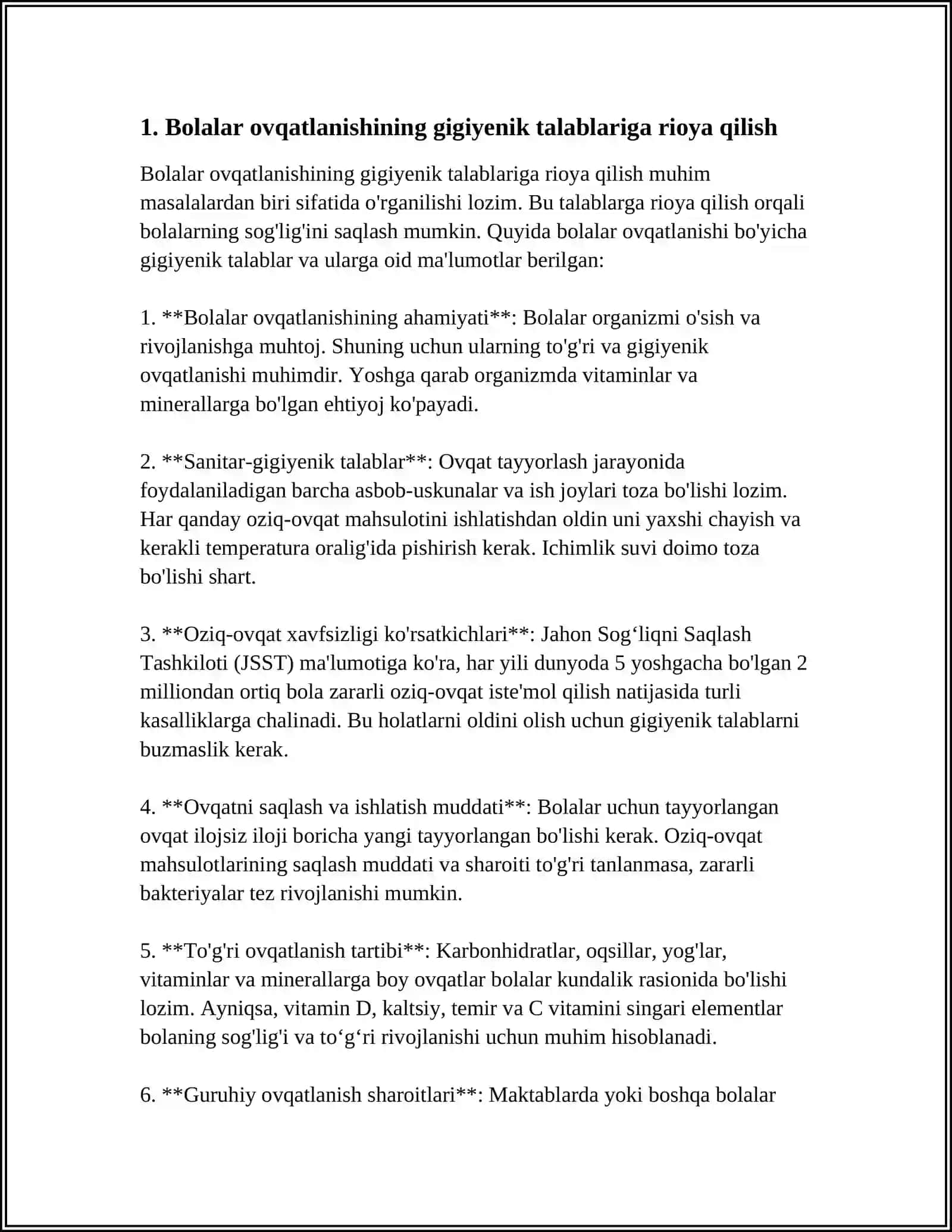 MAKTABGACHA TARBIYA YOSHIDAGI BOLALAR OVQATLANISHINI GIGIYENIK BAHOLASH 3