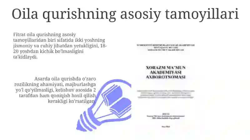 A.Fitratning “Oila asari”dagi oila qurish tartiblari va farzand tarbiyasi 3