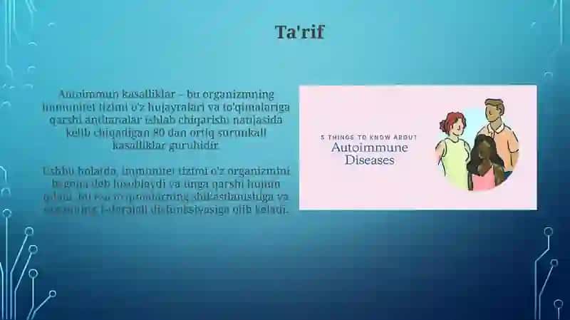 Autoimmun kasalliklar kelib chiqishi, kechishi, diagnostikasi 3