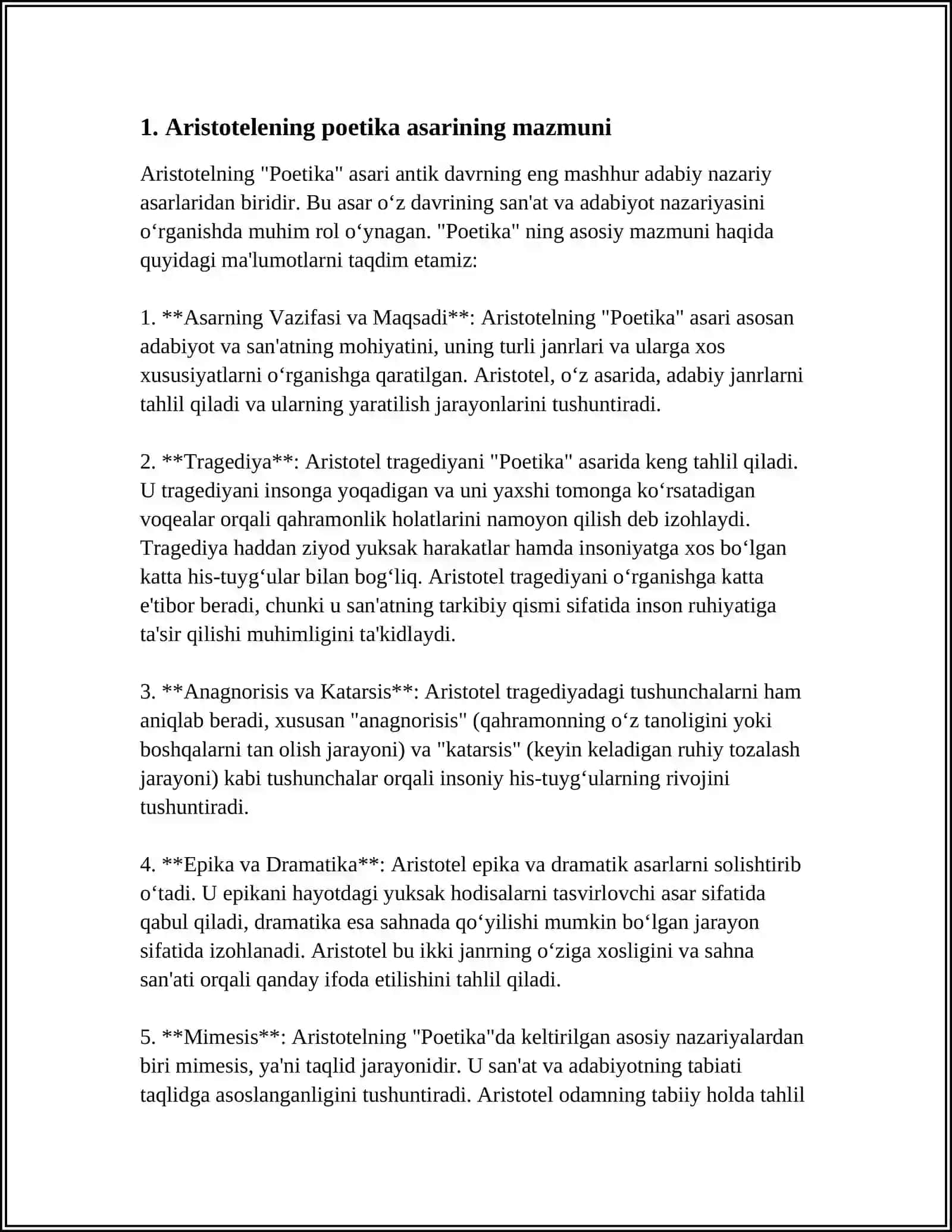 Aristotelning poetika asari 3