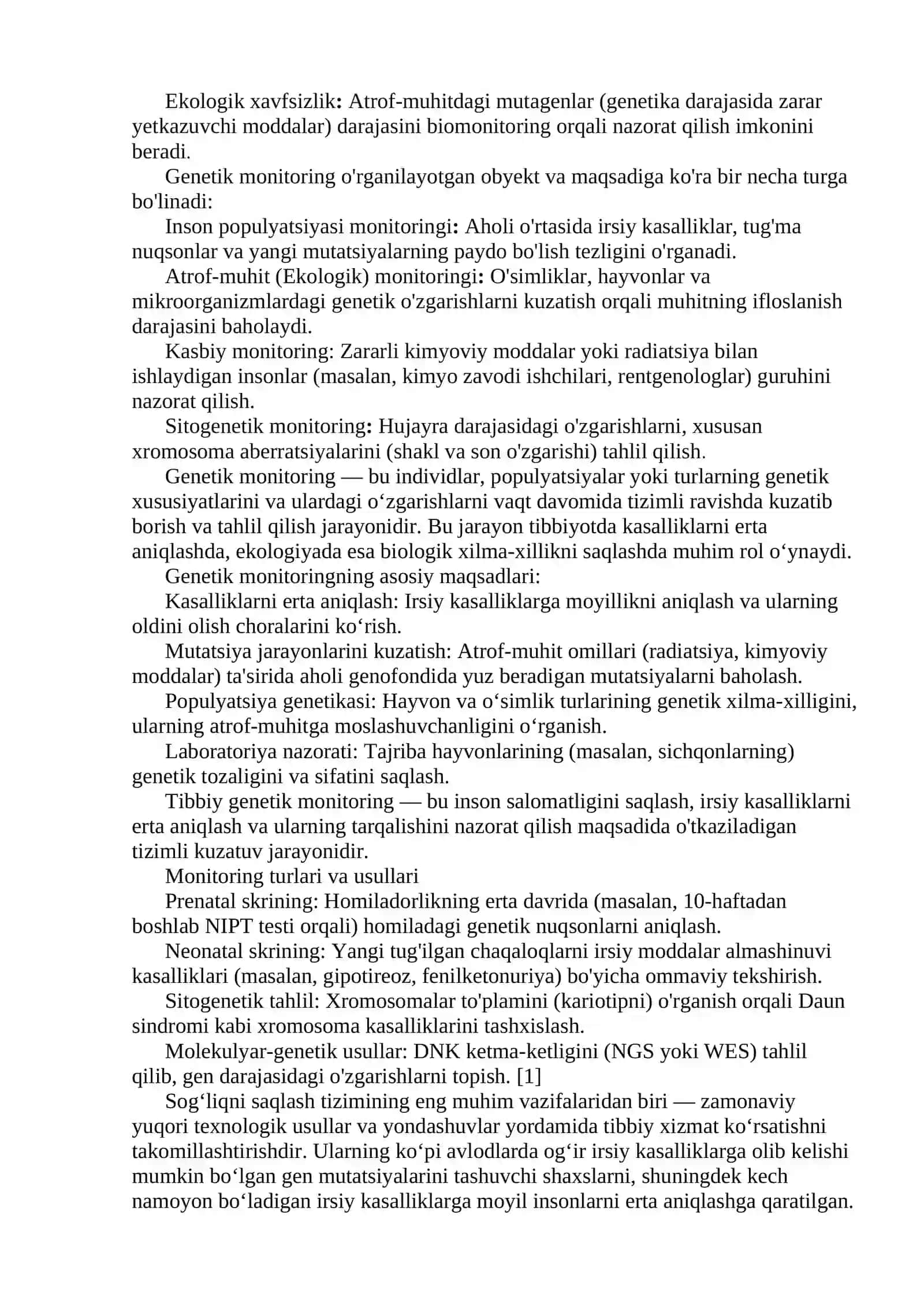Odam populatsiyasida genetik monitoring ahamiyati(Tibbiy biologiya) 3