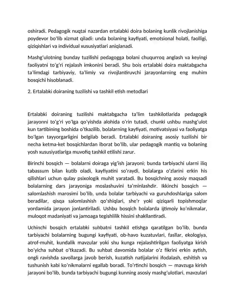 Ertalabki doira mashg‘ulotining mazmuni va pedagogik ahamiyati 3