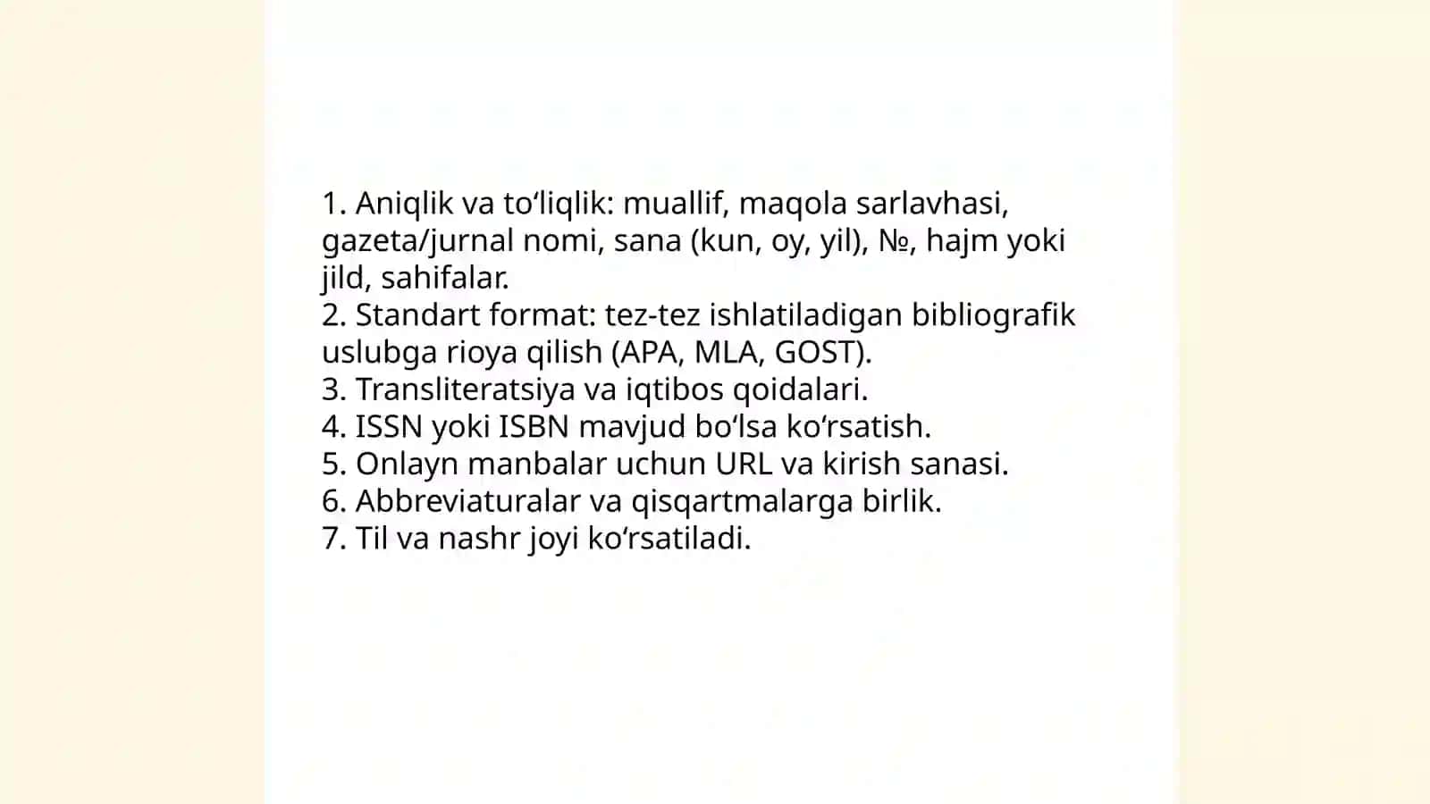 Bibliografiya vaqtli matbuotda chop etilgan sohaga oid manbalarni 3
