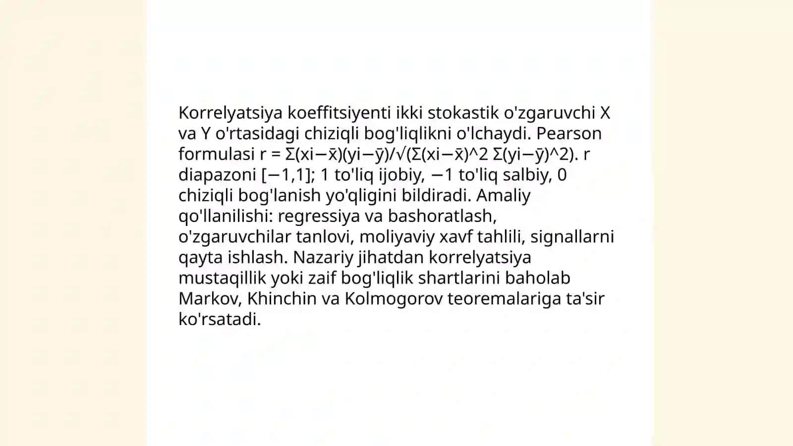 Korrelyatsiya koeffitsiyentini amalda qo'llanishi 3