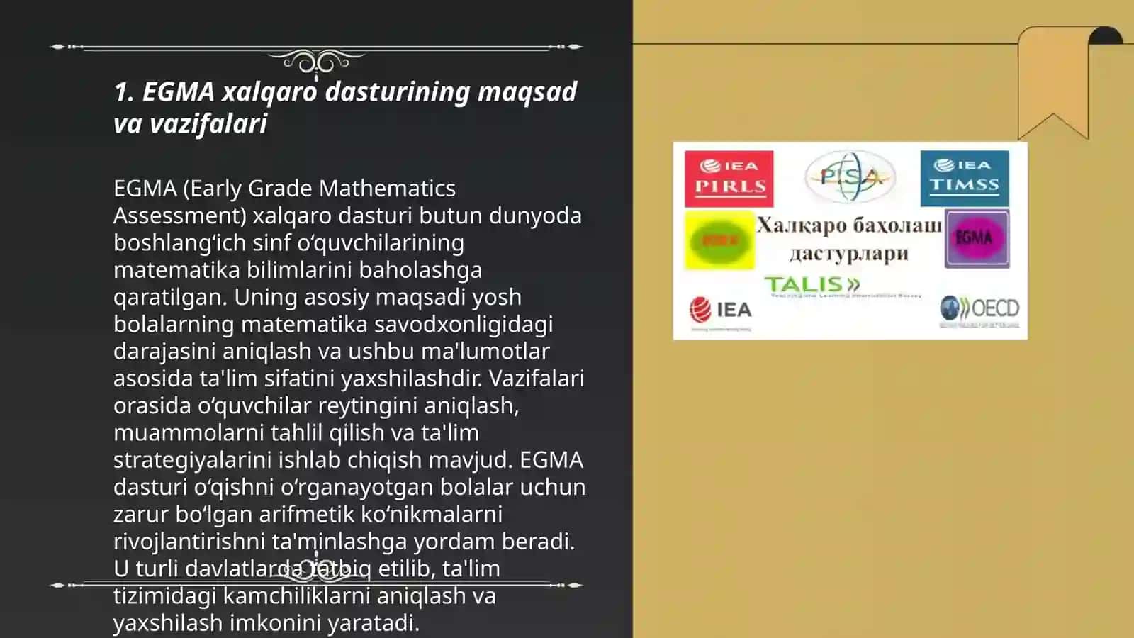 EGMA xalqaro baholash dasturi 3