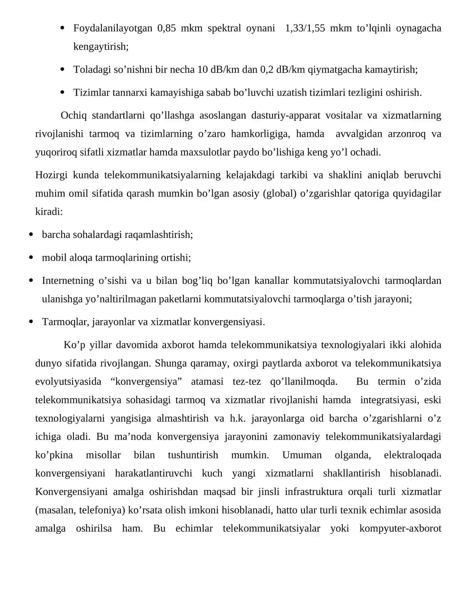 Zamonaviy telekommunikatsiya tarmoqlarining konvergentsiyasi va evolyutsiyasi 3