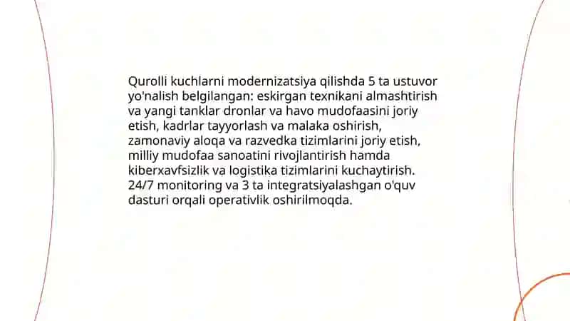 Milliy xavfsizlikni ta'minlash borasida amalga oshirilayotgan ishlar 3