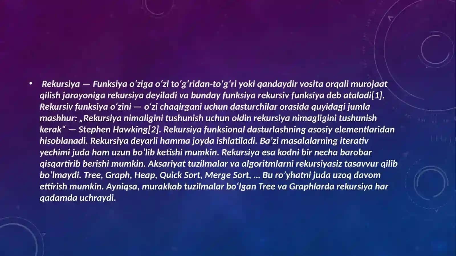 Rekursiya va rekursiv funksiyalar 3
