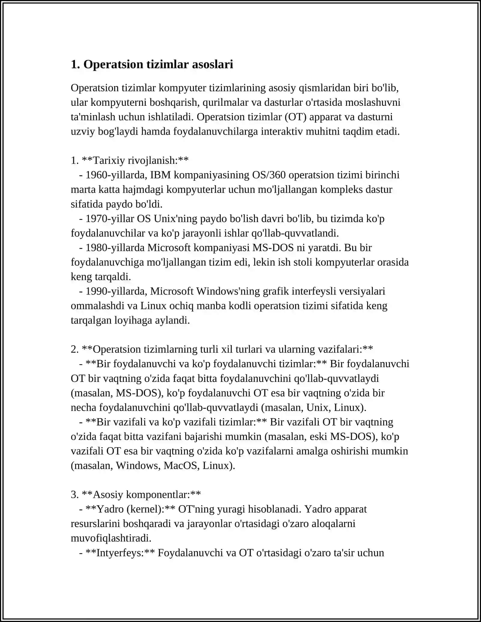 TARMOQ OPERATSION TIZIMLAR BILAN ISHLASH 3