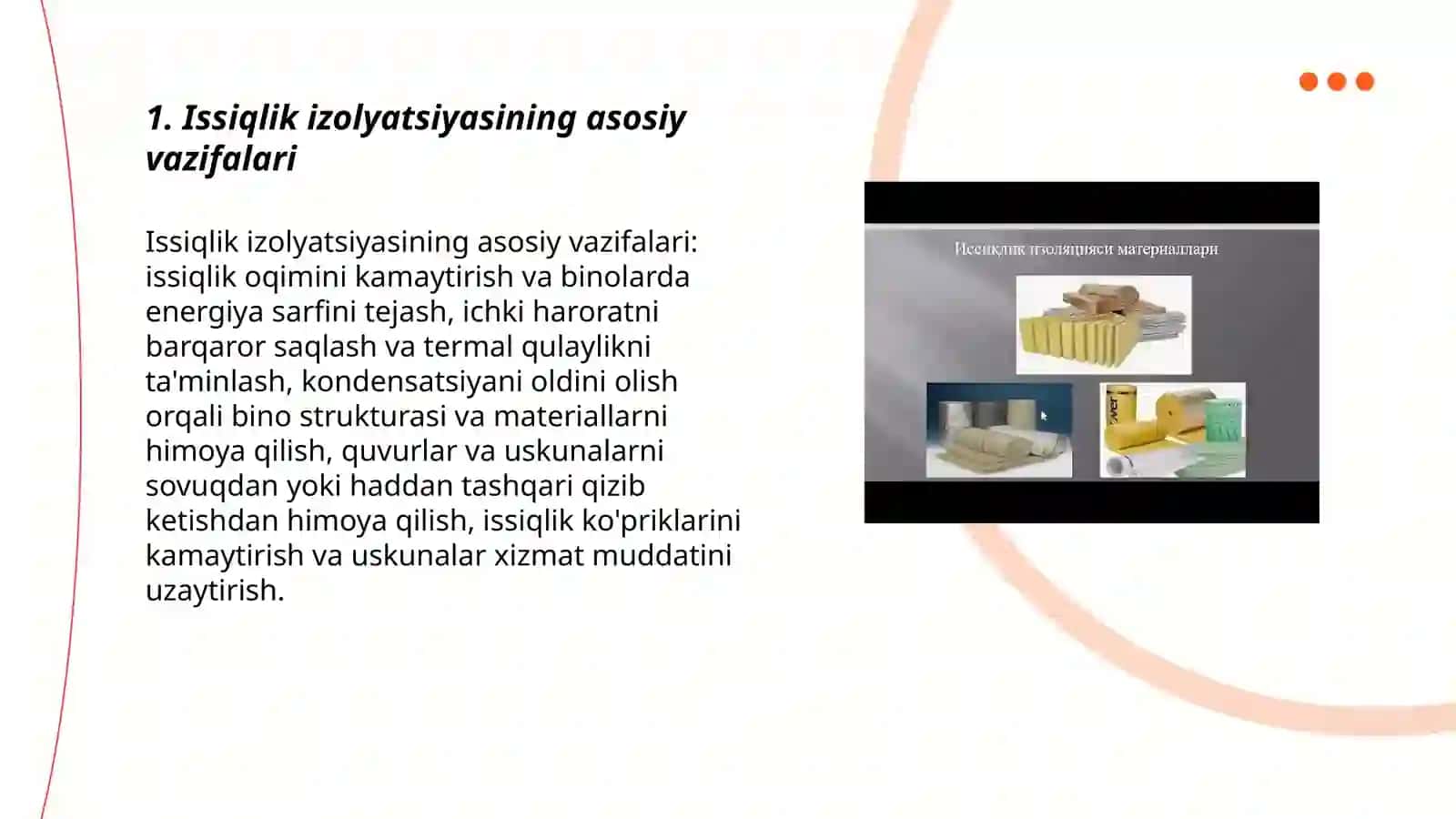 Issiqlik izolyatsiyasining vazifasi va ahamiyati 3