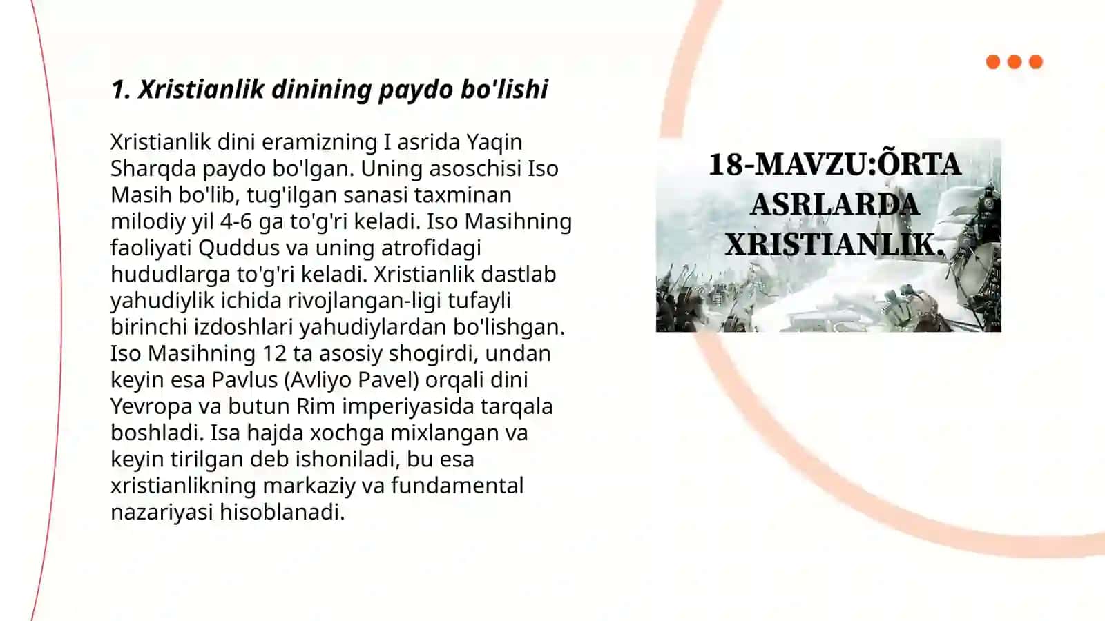 Xristianlik dini tarixi va taʼlimoti 3