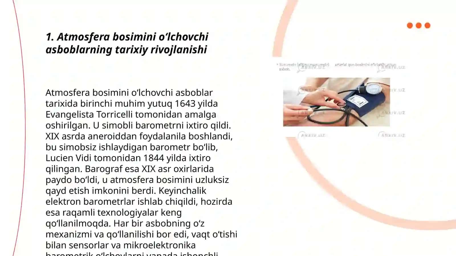 Atmosfera bosimini oʼlchovchi asboblarning ishlash prinsipi 3