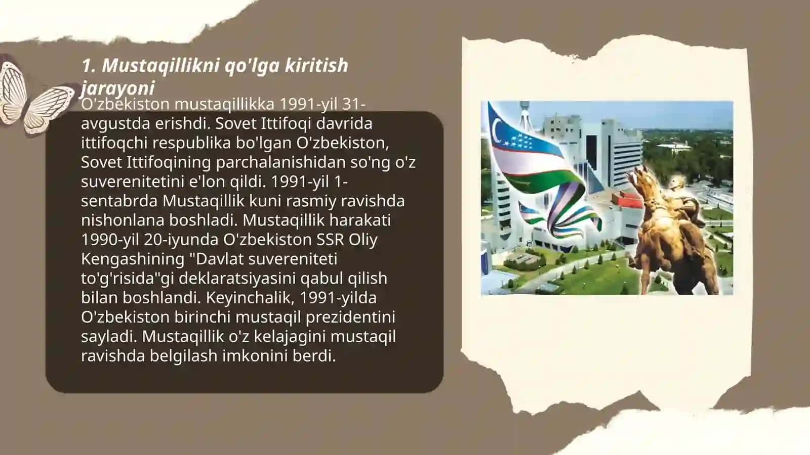 Mustaqil O'zbekiston Respublikasining tashkil topishi va uning tarixiy ahamiyati 3