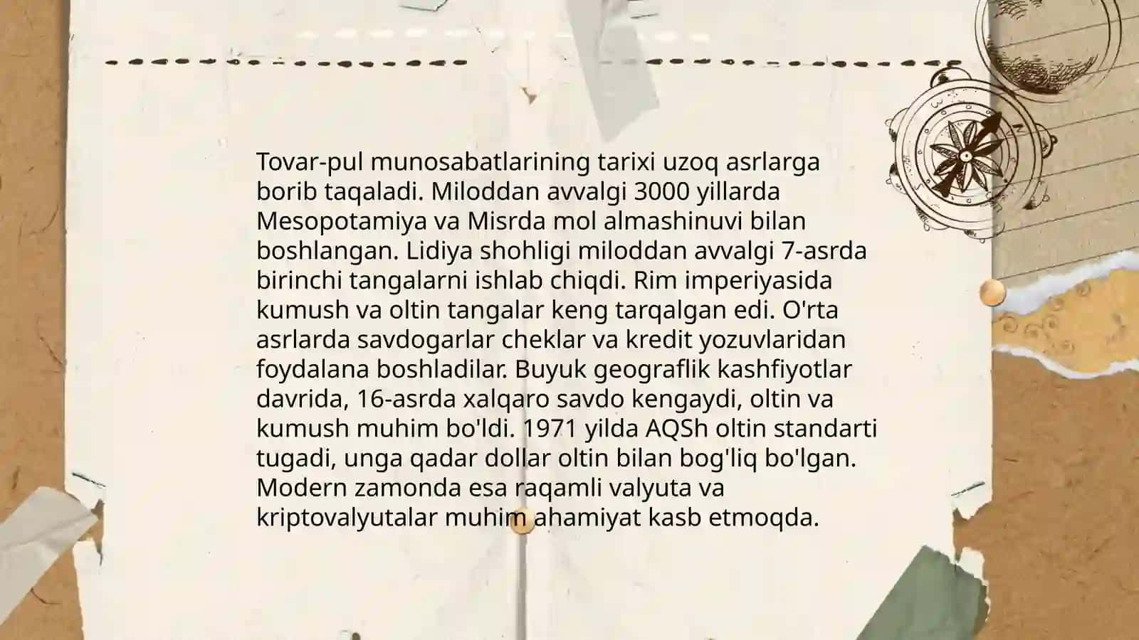 Tovar-pul munosabatlari va uning evolyutsiyasi 3